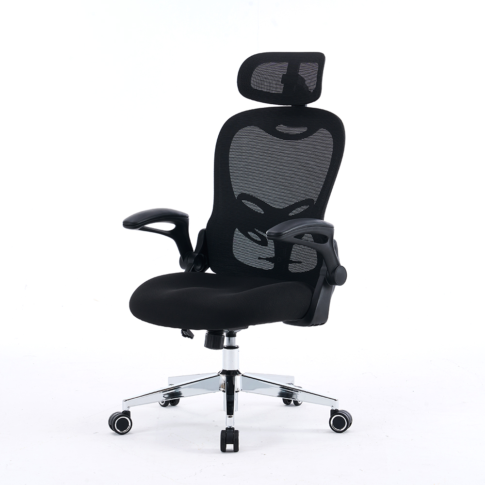 5140 Čierna/biela ergonomická kancelárska stolička, počítačové stoličky