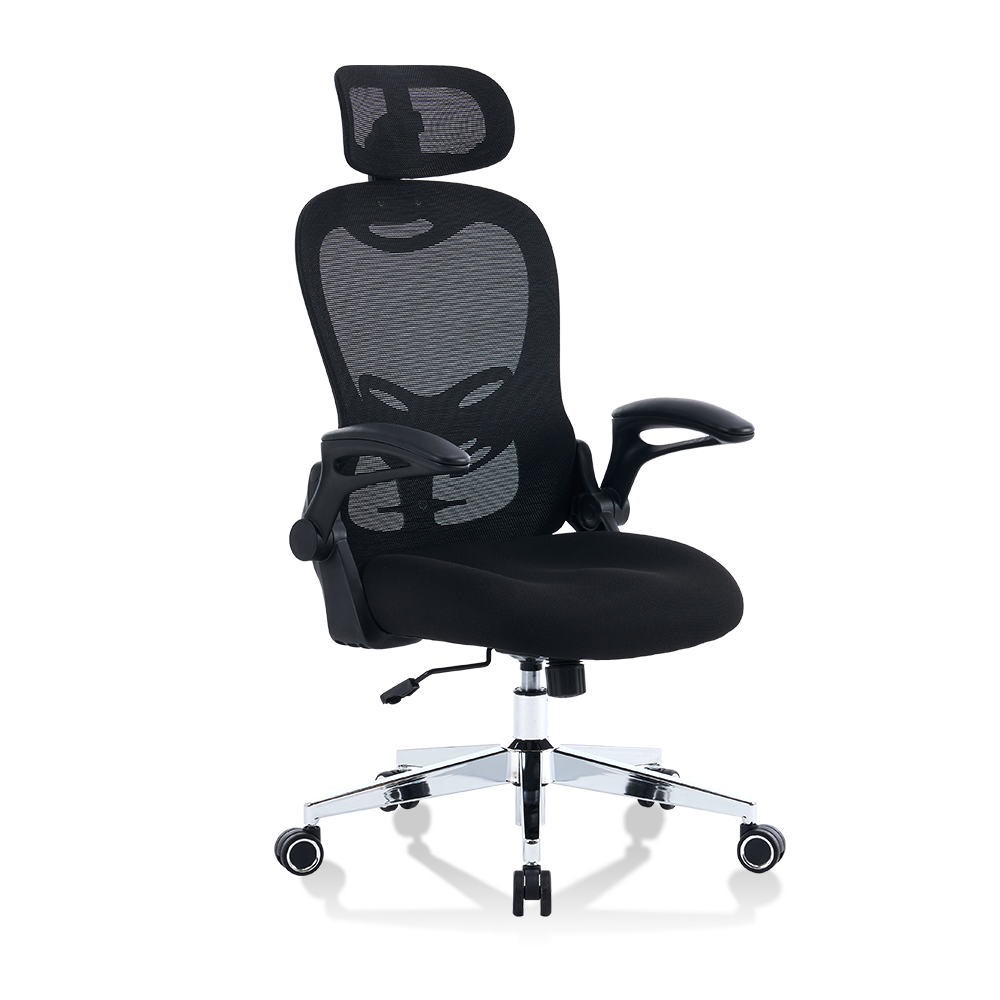 5140 Čierna/biela ergonomická kancelárska stolička, počítačové stoličky